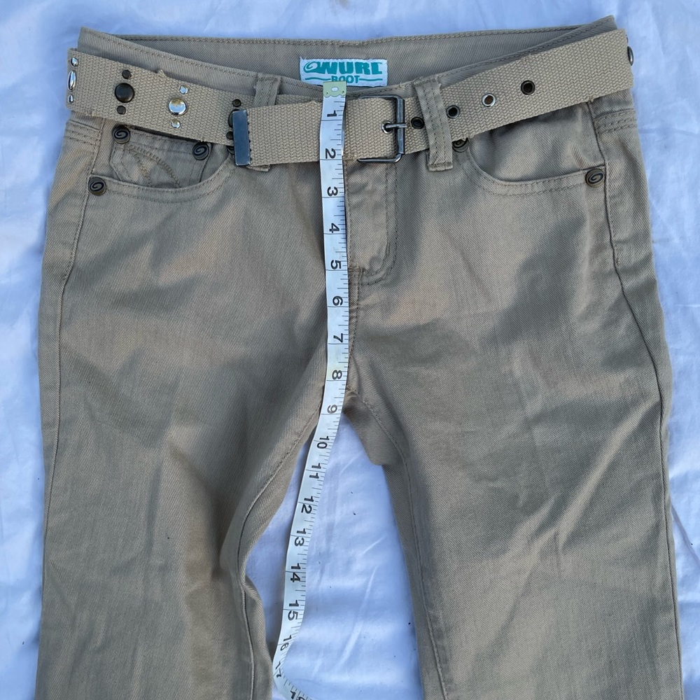 Wurl Boot khaki low rise bootcut jeans with belt - Picture 5 of 8